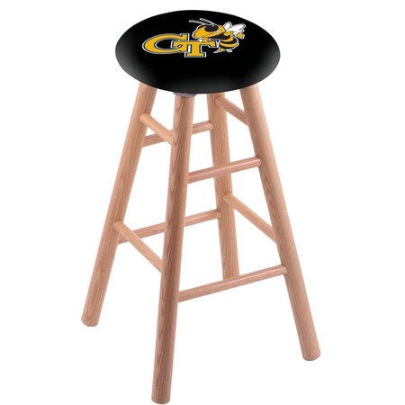 HOLLAND BAR STOOL CO Oak Bar Stool, Natural Finish, Georgia Tech Seat RC30OSNat